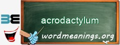 WordMeaning blackboard for acrodactylum